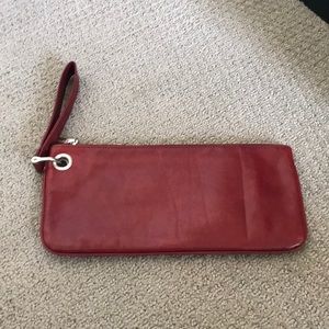 Red leather vintage inspired HOBO clutch